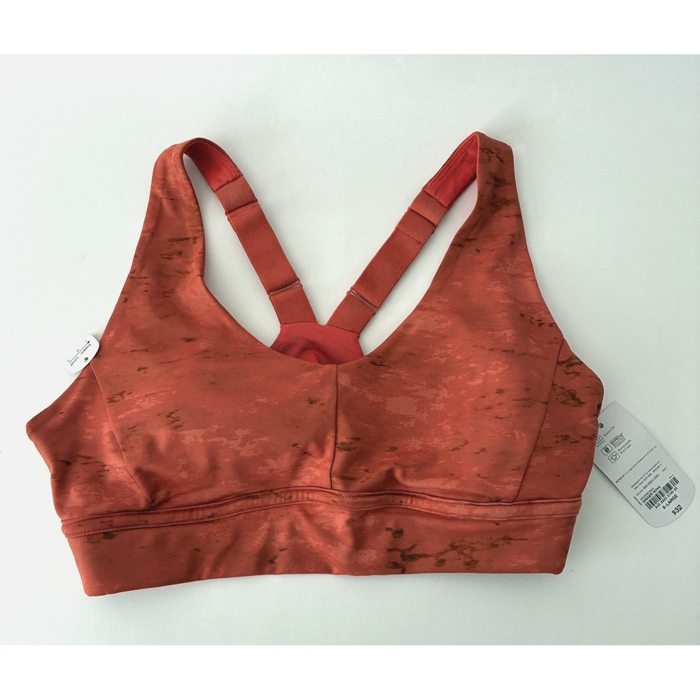 Xersion Women's Size XL Orange Sports Bra Racerback Low Support Activewear